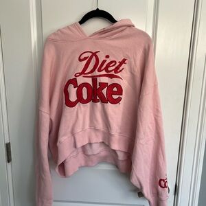 Diet Coke Pink Hoodie with Red embriodered Logo